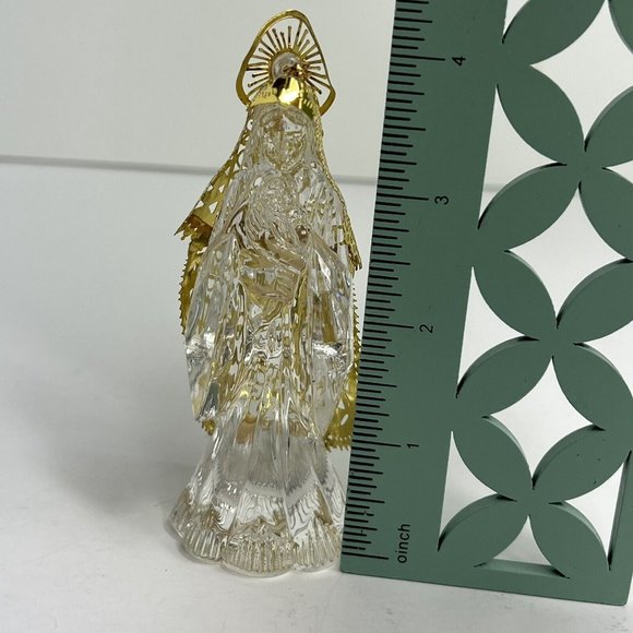 Virgin Mother Mary Christmas Ornament Clear Acrylic 4" Religious Holiday Vintage - Picture 8 of 12